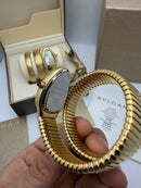 Bvlgari Serpenti Tubogas 02 Volta 35mm Aço/Dourado Mostrador Preto - Cravejado