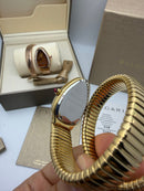 Bvlgari Serpenti Tubogas 01 Volta 35mm Aço/Dourado Mostrador Preto - Cravejado