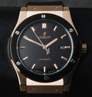 Hublot Classic Fusion 45mm Rosé Mostrador Preto Bisel Preto