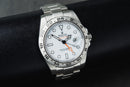 Rolex Explorer II 42mm Aço Mostrador Branco Luneta Aço Pulseira Oyster