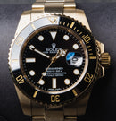 Rolex Submariner Date 41mm Dourado Mostrador Preto Luneta Preta