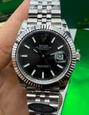 Rolex Datejust Aço 41mm, Mostrador Cinza, Pulseira Jubilee - CLONE