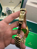 Rolex Date-Just 41mm/36mm Aço/Dourado, Mostrador Prata, Luneta Canelada