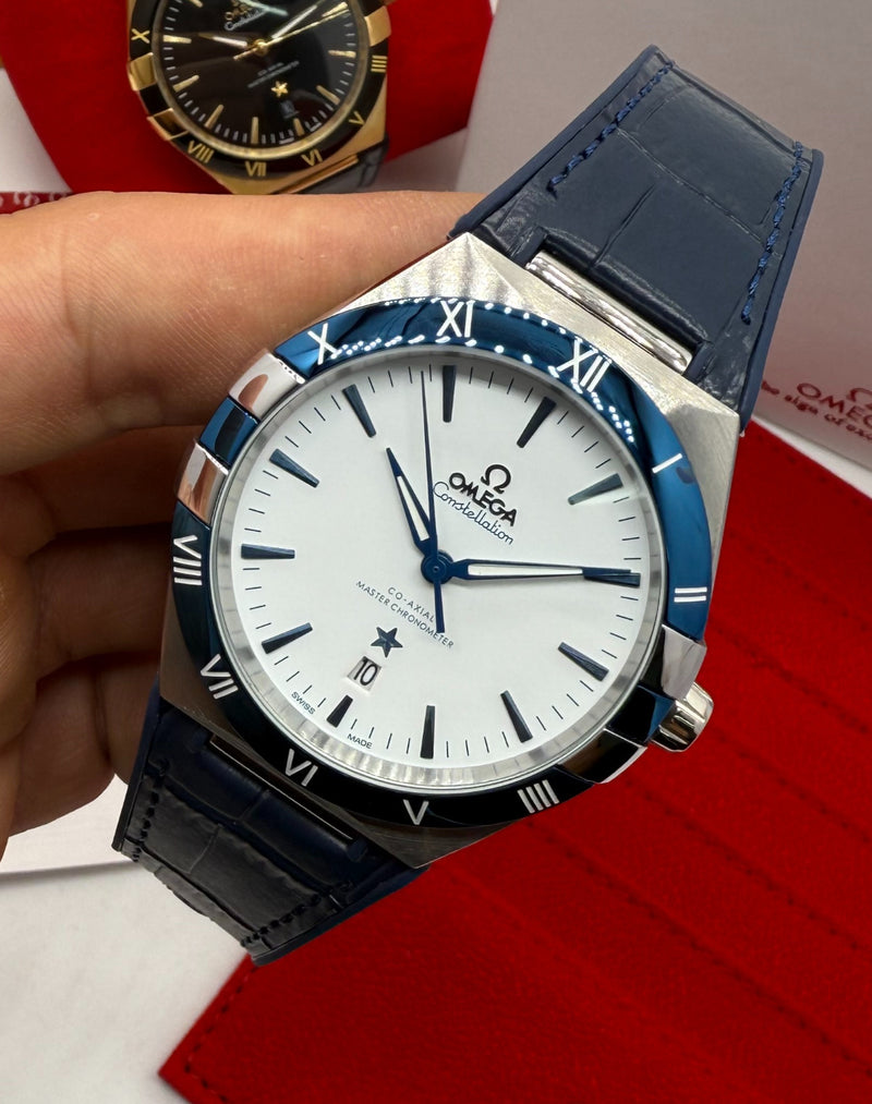 Omega Constellation 41mm Aço Puls. Couro