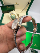Rolex Datejust 31mm/36mm Aço/Rosé, Mostrador Prata Luneta Canelada