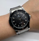Hublot Classic Fusion 45mm Aço Mostrador Preto Bisel Aço