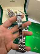 Rolex Date-Just 36mm/41mm, Aço, Mostrador Verde, Luneta Canelada