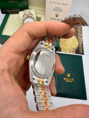 Rolex Date-Just 41mm/36mm Aço/Dourado, Mostrador Dourado, Luneta Canelada