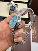 Patek Philippe Nautilus 39mm, Mostrador Tiffany, Pulseira Aço