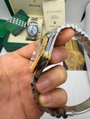 Rolex Datejust 41mm - Aço/Ouro* - Mostrador Preto - Pulseira Jubilee - CLONE