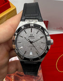 Omega Constellation 41 mm, Aço em Bracelete de Couro - CLONE