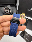 Hublot Big Bang 20th Anniversary King Aço/OxBlue 43mm, Mostrador Azul