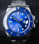 Rolex Submariner Date Smurf 40mm Aço Mostrador Azul Luneta Azul