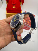 Omega Seamaster Aqua Terra 41 mm, Aço - Azul - Bracelete de Borracha - CLONE
