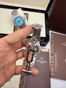 Patek Philippe Nautilus 39mm, Mostrador Marrom, Pulseira Aço