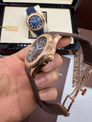 Patek Philippe Aquanaut 41mm Aço/Rose Mostrador Marrom