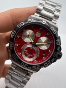 Tag Heuer F1 Cronometro 44mm Aço Mostrador Vermelho Luneta Preta