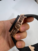 Hublot King Power 48mm Aço/Rose, Mostrador Preto Esqueleto