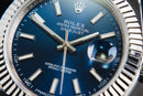 Rolex Datejust 41/36mm Aço, Mostrador Azul Luneta Canelada