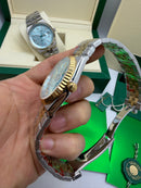 Rolex Oyster Perpetual Land‑Dweller 40mm Aço/Dourado, Mostrador Azul Glacial