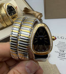 Bvlgari Serpenti Tubogas 02 Volta 35mm Aço/Dourado Mostrador Preto - Cravejado