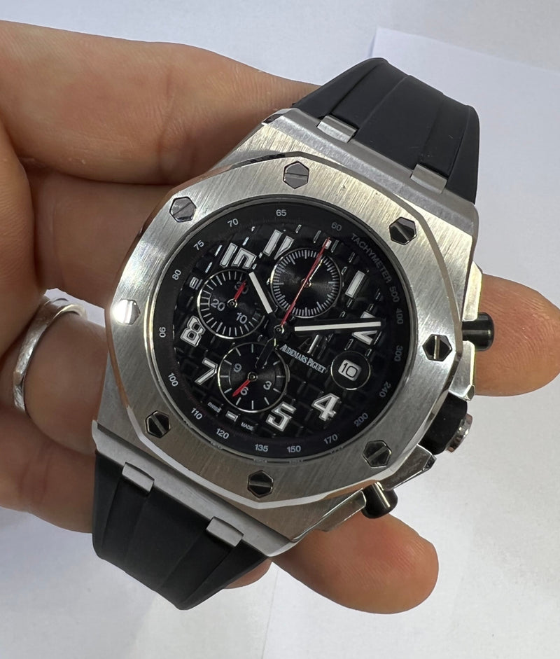 Audemars Piguet Royal Oak Offshore 44mm Mostrador Preto Bezel Aço