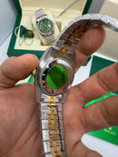 Rolex Date-Just 41mm/36mm Aço/Dourado, Mostrador Dourado, Luneta Canelada