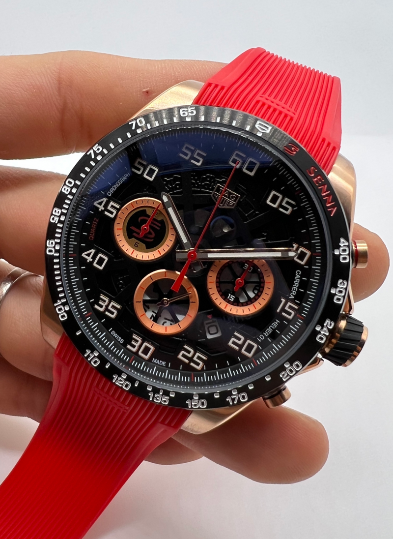 TAG Heuer F1 SENNA Calibre 16, 43mm Aço, Mostrador Preto