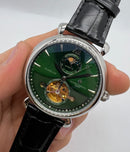 Vacheron Constantin Fases da Lua Turbilhão Aço 42mm, Mostrador Verde