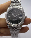 Rolex Datejust Aço 41mm, Wimbledon, Mostrador Cinza, Pulseira Jubilee - CLONE