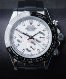 Rolex Daytona 40mm Aço Mostrador Branco Luneta Preta