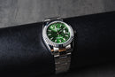 Rolex Datejust 36mm Aço Mostrador Verde-Folhas Luneta Canelada