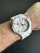 Hublot Big Bang 44mm Aço Alpine Ceramic Pulseira Borracha