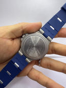 Bvlgari Alumium 40mm - Mostrador Cinza Aluminio Pulseira Borracha Azul