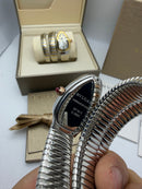 Bvlgari Serpenti Tubogas 02 Voltas 35mm Aço/Rose Mostrador Prata