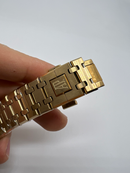 Audemars Piguet Royal Oak 41mm Dourado Mostrador Cinza Bezel e Pulseira Dourado