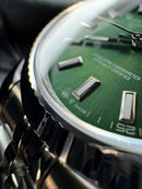 Rolex Datejust 41/36mm Aço Mostrador Verde, Luneta Canelada