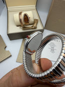 Bvlgari Serpenti Tubogas 01 Volta 35mm Aço/Rose Mostrador Cinza - Cravejado