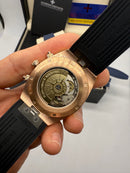 Vacheron Constantin Overseas Crono Aço/Rose 41mm, Mostrador Preto