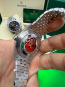 Rolex Datejust Aço 41mm, Mostrador Prata, Pulseira Jubilee - CLONE
