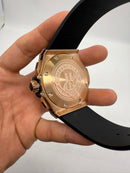 Hublot King Power 48mm Aço/Rose, Mostrador Preto