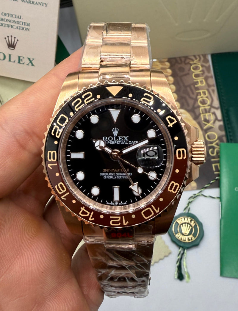 Rolex GMT Master II 40mm Aço/Rose ROOTBEER