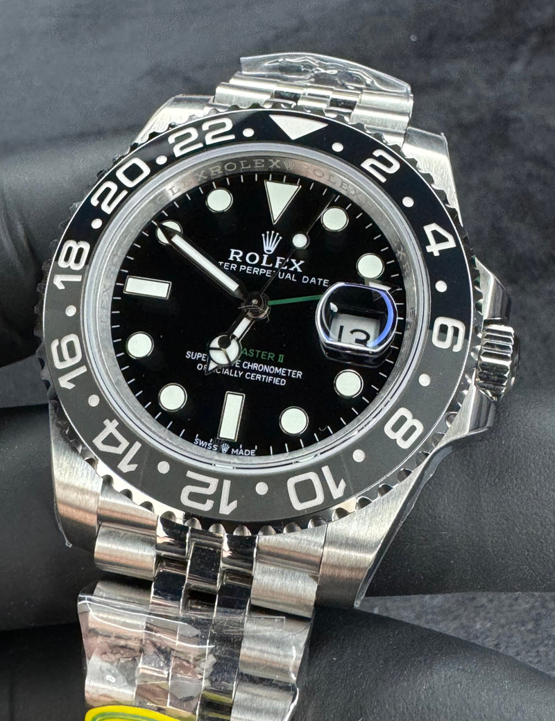 Rolex GMT-Master ll 40mm, Aço, Bruce Wayne, Pulseira Jubilee - CLONE
