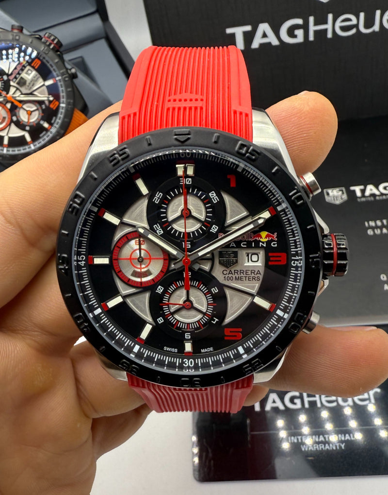 TAG Heuer Carrera RedBull Aço 43mm Mostrador Preto