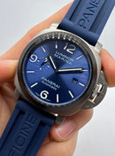 Panerai Luminor Marina 44mm Aço Mostrador Azul Pulseira Borracha