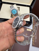Patek Philippe Nautilus 39mm, Mostrador Preto, Pulseira Aço