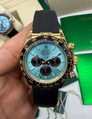 Rolex Daytona 40mm Dourado Mostrador Ice Blue Luneta Preta