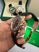 Rolex Daytona 40mm Dourado Mostrador Marrom, Luneta Preta