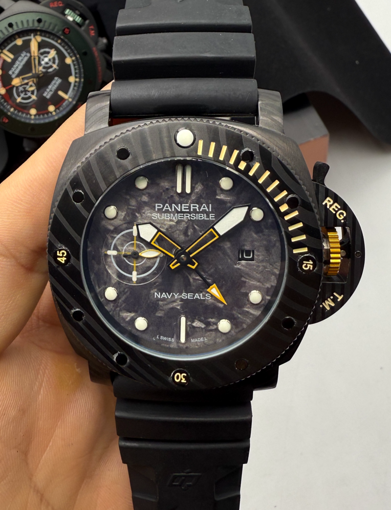 PANERAI Submersível NAVY SEALs OxBlack 47mm - Pulseira Borracha