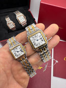Cartier Panthère - Aço/Dourado - 23mm/29mm - Mostrador Branco